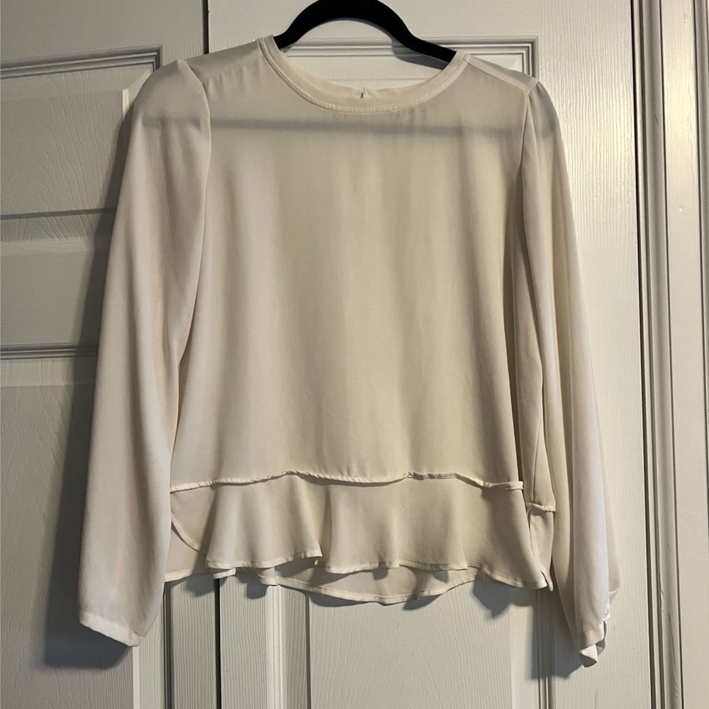 LOFT White Long Sleeve Blouse